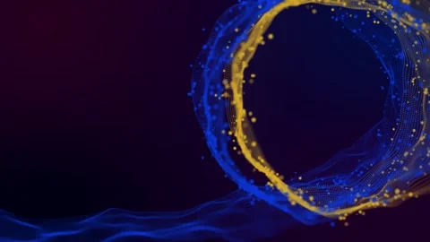 Abstract particle flow forming a glowing circular wave structure visualization 스톡 동영상 336456038
