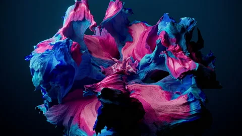 Abstract particle flower opens Stock Footage 222401476