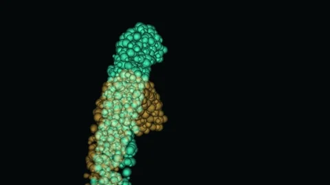 Abstract Particle Formation in Dynamic Fluid Simulation with Subtle Color G.. Stock Footage 342521845