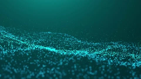 Abstract particle with gliterring wave background animation and blurry effect Stock Footage 235696019