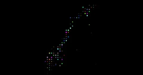 Abstract Particle Grid Builds Norway Map Video stock 318963396