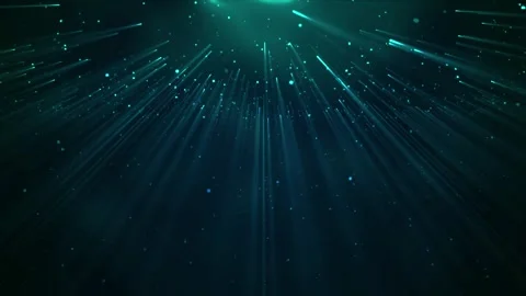 Abstract Particle Light Rays Background with Glowing Teal Energy Burst Stock Footage 337838121