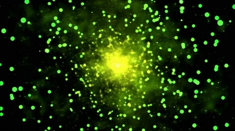 Abstract Particle Light Spiral - Loop Green Stock Footage 60803953