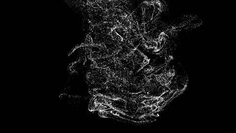 Abstract particle made shape with subtle vortex animation Video stock 141215361