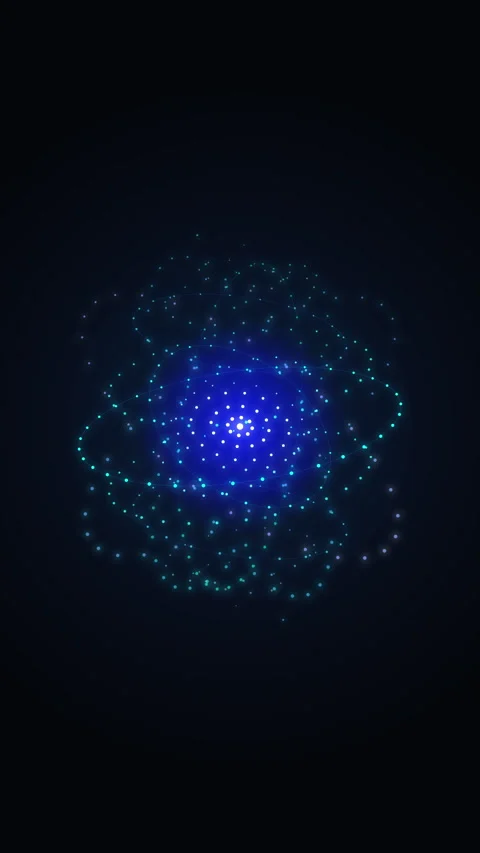 Abstract particle network digital loop motion graphic with glowing light Stock Footage 346736459