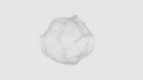 Abstract Particle Object Loop Animation with Morphing Form With Alpha Channel Stock Footage 345302214