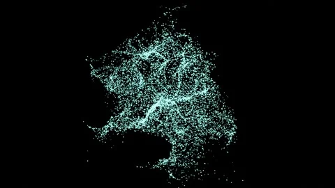 Abstract particle simulation, flowing sphere form green bubbles Stock Footage 140351043