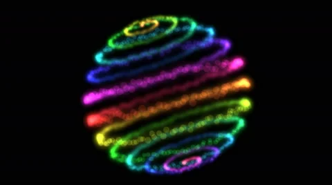 Abstract Particle Sphere Animation - Loop Rainbow Video stock 43333147