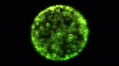 Abstract Particle Sphere Animation - Loop Green Stock Footage 43396987