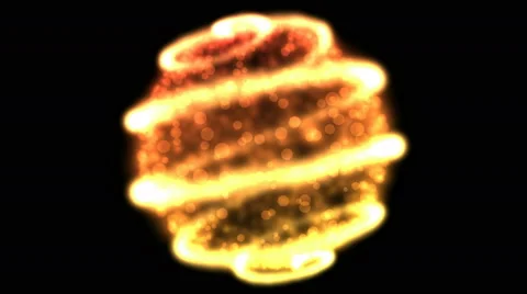 Abstract Particle Sphere Animation - Loop Orange Stock Footage 43401233