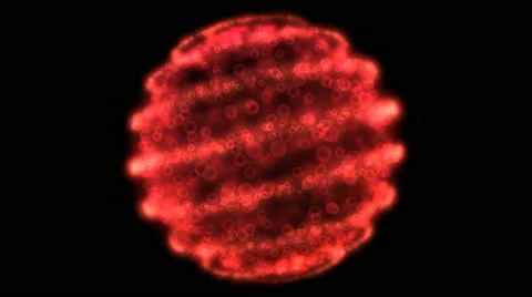 Abstract Particle Sphere Animation - Loop Red Stock Footage 43580250