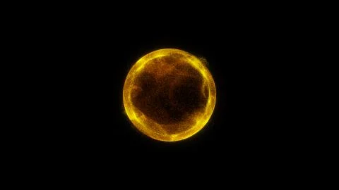 Abstract particle sphere on black background Stock Illustration