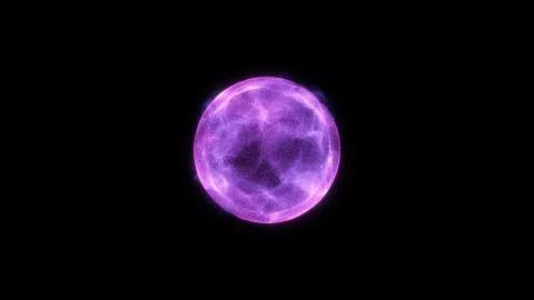 Abstract particle sphere on black background Stock Illustration
