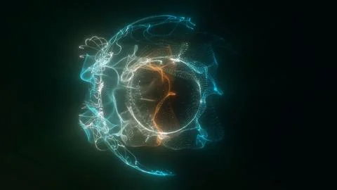 Abstract particle sphere, science background Stock Illustration
