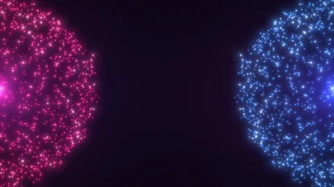 Abstract particle spheres on dark background, energy Stock Footage 289220806