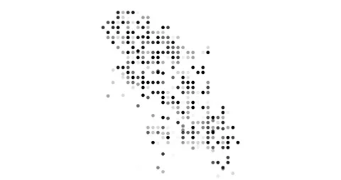 Abstract Particle Stream Building the Shape of Martinique Territory Vídeos de archivo 320327069