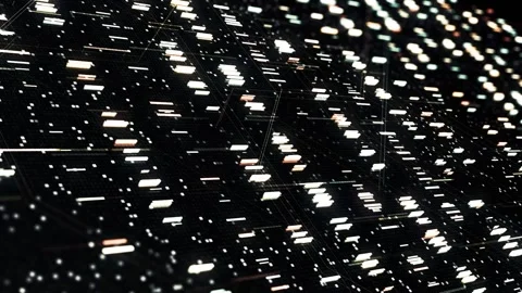 Abstract particle technological pattern. Animation. Monochrome background of Stock Footage 136292121