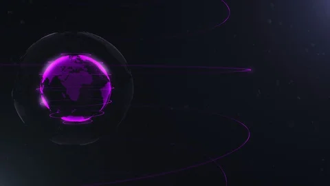 Abstract particle. Violet planet inside the white veilted one, created of dots Stock Footage 105205719
