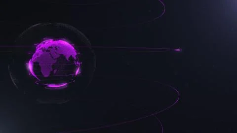 Abstract particle. Violet planet inside the white veilted one, created of dots Stock Illustration
