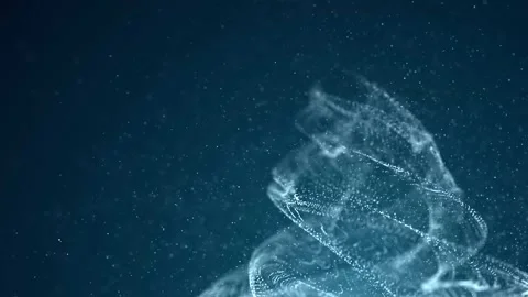 Abstract particle vortex. Futuristic dynamic wave moving in space. Vídeo Stock 149404351