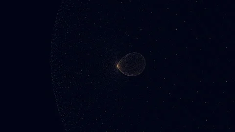 Abstract particle wave field forming sphere in dark space, futuristic background Stock Footage 330075727