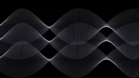Abstract particle wave line animation . Science fiction cyber space concept 스톡 동영상 332885170
