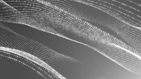 Abstract particle wave line animation . Science fiction cyber space concept Stock Footage 332885186
