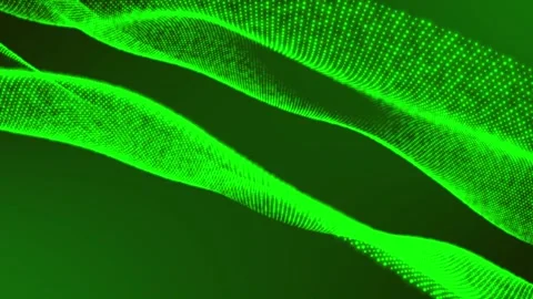 Abstract particle wave line animation . Science fiction cyber space concept 스톡 동영상 332885192