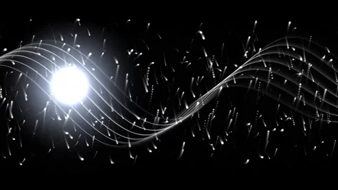 Abstract particle wave motion background with glowing sphere light and flyi.. Video stock 346453320