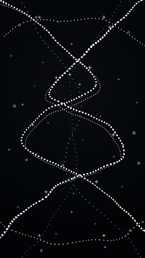 Abstract particle wave motion graphic curve swirl loop black dark Stock Footage 346638734