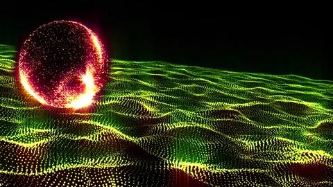 Abstract Particle Waves 4K Video stock 291920654