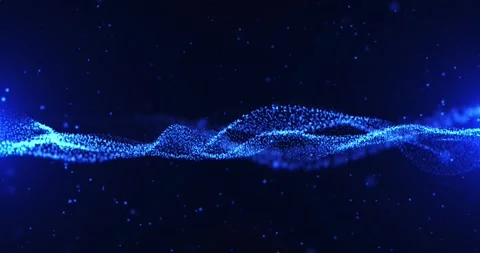 Abstract particle waves, background lights, futuristic digital background c w Stock Footage 242151141