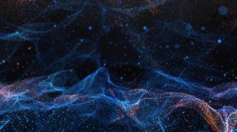 Abstract particle waves with depth of field effect Stock Illustration