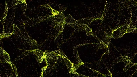 Abstract Particle Waves: Dynamic 3D Dot Animation in Motion Stock Footage 303116167