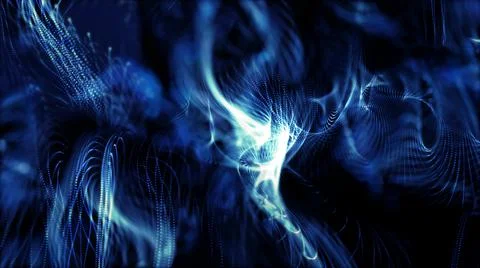 Abstract particles background. 3d render with depth of field Stock Illustration