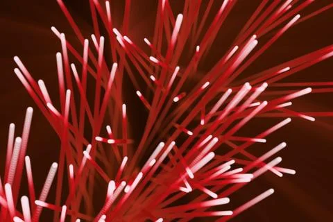 Abstract particles background. Burst lines with lights. 3d rendering Stock Illustration