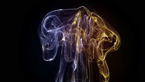 Abstract Particles Background. Color Fluid Particles. Stock Footage 168482583