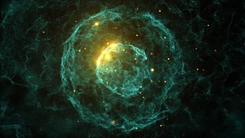 Abstract particles background with sphere shapes that have been heavily defor Stock Illustration