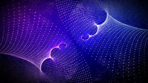 Abstract particles background twist lines and dots. Stock Illustration