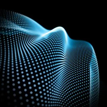 Abstract particles background.Technology style. Blur abstract dotty backgroun Stock Illustration