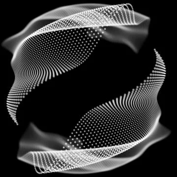 Abstract particles on black background.Technology style. Blur abstract backgr Stock Illustration