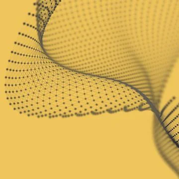 Abstract particles in curve mesh background.Technology style. Blur abstract d Stock Illustration