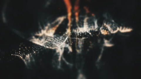 Abstract Particles De-focus in Cyber Space Video stock 274141769