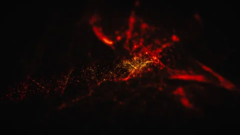 Abstract Particles De-focus in Cyber Space Stock Footage 274141873