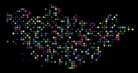 Abstract Particles Drift Assembling Post-Conceptual Mongolia Silhouette Stock Footage 316682654
