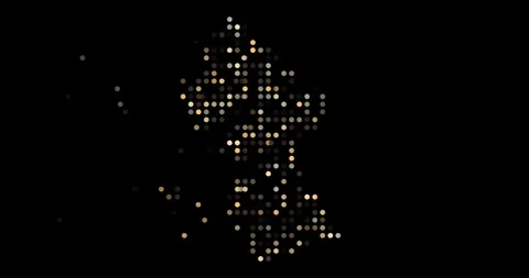 Abstract Particles Drift Assembling Post-Conceptual Guyana Silhouette Stock Footage 317047945