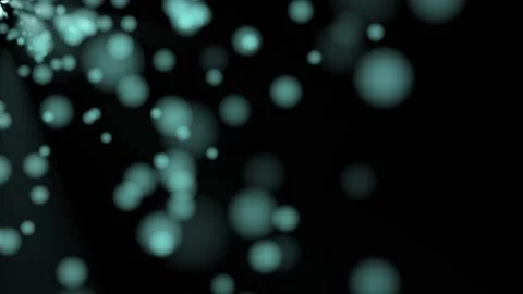 Abstract particles floating with bokeh effect and teal colored dots Stock Footage 340538147