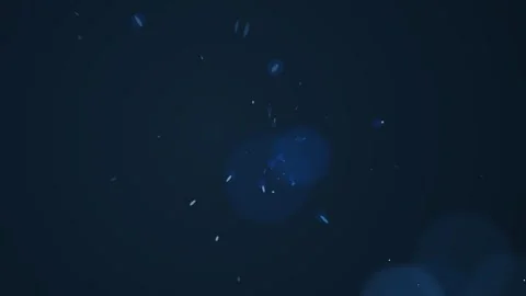 Abstract Particles Floating In Dark Blue Fluid With Soft Bokeh During Cinem.. Stock Footage 340939726