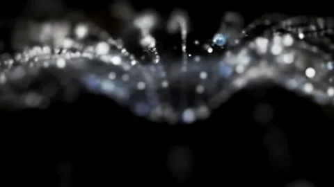 Abstract Particles Flowing with Soft Light on Black Background Stock Footage 313348726