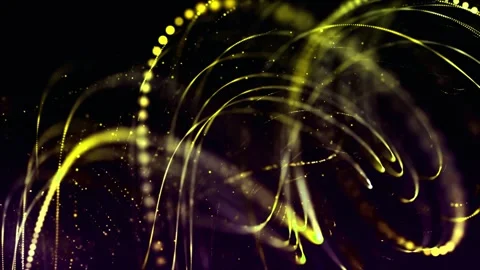 Abstract particles flying around on dark background in slow motion Stock Footage 327572067